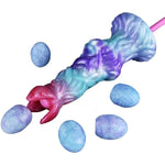 Soft Silicone Made Monster Style Alien Fantasy Ovipositor Dildo Anal Plug Adult Sex Toy Game Tool For Men Women Couple (White&Purple)