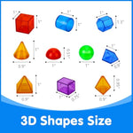 60 Pieces 3D Shapes For Teaching - Geometric Solids For Kids,Light Table Manipulatives,Translucent Toy For Light Table