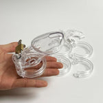 Chastity Penis Cage For Men, Breathable Chastity Device Made Of Plastic, Sexual Wellness Chastity Cage With Different Sizes Cock Rings Sex Toys For Male (Transparent, Long)