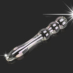 Glass Bead Anal Butt Plug?Crystal Double-Ended Penis Dildo G-Spot Pleasure Anal Butt Plug Stimulator Beginner