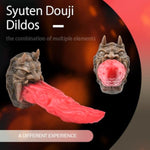 Silicone Sex Toys Dragon Monster Shaped Dildo Toy Female G Spot Stimulating Anal Tongue Dildo Toy Male With Suction Cup Base (L)