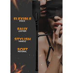 Equestrian Leather Whip and Crop Set for Horses - 18" Red Riding Crop with Stiff Handle and 15" Tickle Feather