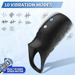 Vibrating Cock Sleeve Penis Sleeve Vibrator - Realistic Girth Enhancer & Extender Sex Toys Penis Ring Adult Sex Toys with 10 Vibrating Modes, Cock Ring Couple Sex Toys for Men Women Pleasure