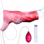 Lifelike Cock Sleeve Penis Extension Blood Red Ejaculating Delay Squirting Light Weight Penis Sleeve Adult Sex Toys For Men Couples (N-Bf5210, L)