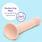 Lifelike Lover Ultra Realistic Dildo - 8 Inch With Suction Cup - Flexible G-Spot Dildo For Women - Harness Compatible Strap On - Anal Adult Sex Toy - Flesh Pink