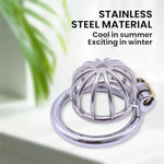 Stainless Steel Chastity Cage Urethral Sounds Male Chastity Devices With Urethral Plug Male Sex Toys Adult Toys(45Mm Ring)
