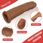 Penis Sleeve Cock Sleeve Adult Male Silicone Sex Toys For Men Penis Extension Elastic Penis Ring To Thicken Enlarge Penis Extender Sheath Reusable Realistic Male Condom Enlarger For Men Couples (7")