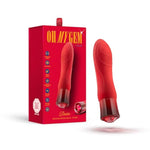 Oh My Gem - Desire - 5.5Puria Silicone G Spot Vibrator - 5 Speeds & 5 Unique Vibrating Modes With Warming Function - Usb Rechargeable With Cable Included - Ipx7 Waterproof - Ruby