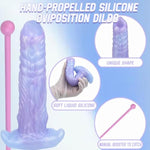 Silicone Oviposition Dildo, Hand-Propelled, Unique Shape, Soft Liquid Silicone, With Manual Booster