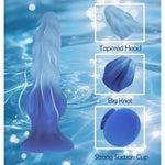 7 Inch Fantasy Monster Dildo, Horse Dragon Wolf Dildo, Thick Knotted Dildos With Suction Cup, Thrusting Dildos For G Spot Vaginal Anal Stimulation, Blue Silicone Adult Sex Toys For Women Men Gay Les