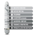 Swept Away - 7 Inch Satin Smooth Personal Massager Wand - Perfect For External Clitoral Vaginal Stimulation - Body Safe Vibrator - Splashproof Sex Toy For Couples Women - White Marble