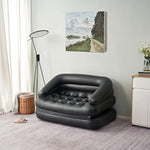 Inflatable Sofa Bed For Camping, Pool Float Couch Outdoor Mattress Bed With Armrest, Full Size