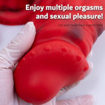 Realistic Thick Dildo with Big Head, Huge Dildo with Strong Suction Cup, Fat Thrusting Dildos with Muscle Design, Anal Dildo Expander, Silicone Red Monster Dildo for Men and Women