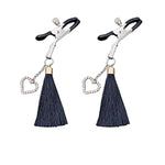 Breast Clamps Clitoris Clamps Nipple Clip For Women, Nipple Clamps With Hearts And Tassels Decoration, Soft Rubber Clamps Adjustable Bdsm Set Sm Sex Play Game Toys For Couples Lovers Home Bed Flirt