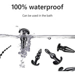 Newly Anal Butt Plug Waterproof Silicone Anales Trainer Set Plug For Women And Men Anal, With Beads Plug Kit, Pack Of 6 Anal Plugs-Black-2