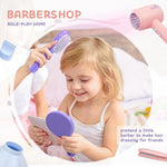Hair Salon Toys For Girls - Pretend Play Hair Styling Toy Set With Realistic Blow Dryer, Hair Straightener, Kids Beauty Play Set Including Curling Iron, Brushes & Storage Case