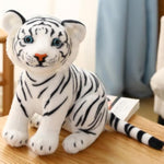 9 In/23Cmtigers Plush Toy Stuffed Animal Plush Cat, Lifelike Tiger Stuffed Animals Animals Kids Toy Gift For Boy Baby Hug Tiger Stuffed Animal (White)