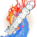 Prostate Massager Glass Pure Wand Anal Toys With Anal Beads,Crystal Penis Double Head Glass Dildo With 3 Big Beads Female Masturbation Pleasure Wand Massage Dildo Anal Plug Sex Toy For Men Women