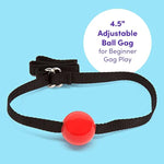 Bondage Boutique Red Hot Passion Bondage Kit - Includes Cuffs, Blindfold, Ball Gag, Rope Flogger & Strap - Beginner Sex Set For Couples - 6 Piece - Red/Black