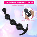 Silicone Anal Beads Anal Beeds Anal Plugs, 2Pcs Butt Plug Anal Toys Set With T- Shaped Base, Anal Butt Plug Sex Toys Prostate Messager For Female G-Spot Stimulator & Male