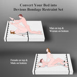 Sex Bondage Restraints Bdsm Toys - 2 In 1 Bed Bondage Set & Behind Neck To Wrist Bdsm Kit With Adjustable Handcuffs Ankle Cuffs Collar Bed Straps For King & Queen Size, Adult Sex Toy For Couples Kinky