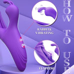 Vibrator Adult Sex Toys For Women, G Spot Rabbit Vibrators With 7 Flapping, Vibrating & Rabbit Vibrating Modes, 3 In 1 Female Nipple Clitoral Stimulator Sex Toy For Women Couple Adult Sex Toys & Games
