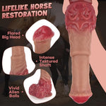 12 Inch Huge Horse Dildo, Big Head Flared Horse Cock Realistic Dildos with Strong Suction Cup, Giant Soft Strap On Animal Silicone Adult Sex Toys, Thick Monster Penis Anal Dildo for Men Women Couples