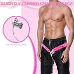 Chastity Devices Clip With Auxiliary Strap Flat Negative Cock Cage Adult Penis Sm Bondage Sissy Sex Toys Chatity Panties With Concealed Locks For Men & Gay (Black,3234+Belt)