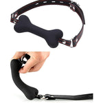 Sm Dog Bone Mouth Gag Slicone Pet Bone Bite Ball Gag Bdsm Sex Toys Leather Bondage Restraint Strap For Adult Couples Games Slave Game