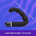 Black Rookie 10 Function Vibrating Prostate Massager - Plastic - Waterproof