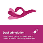 Nova 2 Dual Rabbit Vibrator for Women - Dildo Vibrator Adult Sex Toy with Clitoral Stimulation and G Spot Massager