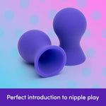 Perfect Pair Nipple Suckers | Silicone Nipple Sucking Toys | Bdsm Beginner Sex Toy Gifts For Women | Vacuum Cupping Breast Stimulation Suction Cups | Couples Adult Sex Games | Purple