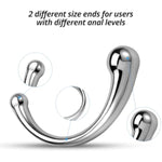 Stainless Steel Butt Plug Anal Sex Toys Glass Double-Ended Dildo G-Spot Stimulation Pleasure Wand