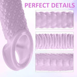 Penis Sleeve Set, Cock Rings, Penis Enlargers With 4 Textures, Dick Extenders, Male Erection Enhancing Enhance, Adult Sex Toys For Men Couple - Purple