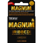Magnum Ribbed Large Size Condoms, 3 Count (Pack Of 6)