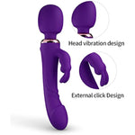 Classic G Spot Vibrator Sex Toys Clitoral Rabbit Vibrators Stimulator Dildo, Anal Adult Vibrator Dildos With 10 Powerful Vibrating Modes, Wand Massager Soft Silicone For Women Couple (Purple)