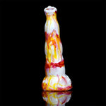 Soft Silicone Irregular Multi Colored Dildo Anal Toy Flexible Stimulate With Suction Base (Red+Yellow+White)