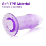 Large Crystal Anal Plug for Men and Women, 5.04 Inch Purple Hollow Butt Expander