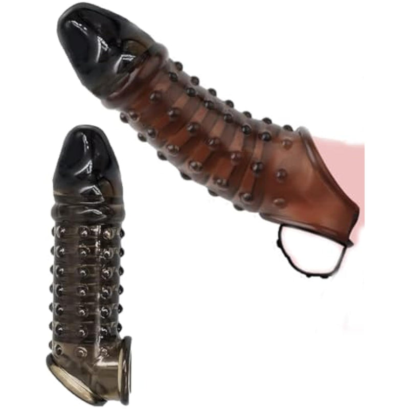 Penis Sleeve Penis Pump Adult Sex Toys For Men, Penis Extension Male Sex Toy With Ball Stretcher, Penis Extender Cock Sleeve Girth Enhancer Add 1.5", Super Stretchy Silicone Penis Ring Sex Toy