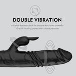 Vibrator Dildo Rabbit Sex Toys With Realistic Glans Massager, Waterproof Rechargeable Adult Toy For Pleasure With 10 Vibration And 5 Thrusting Modes (Black)