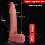 13.7 Inch Huge Long Dildo Soft Realistic Dual-Layer Large Silicone Dildo With Small Glans Big Anal Dildos With Strong Suction Cup Hands Free Suitable For Adult Sex Toys For Men And Women