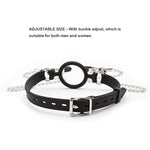 Silicone Ball Gag O Ring Open Mouth Gag Adjustable Strap Bondage Harness Restraints (Black W/Nipple Clamps)