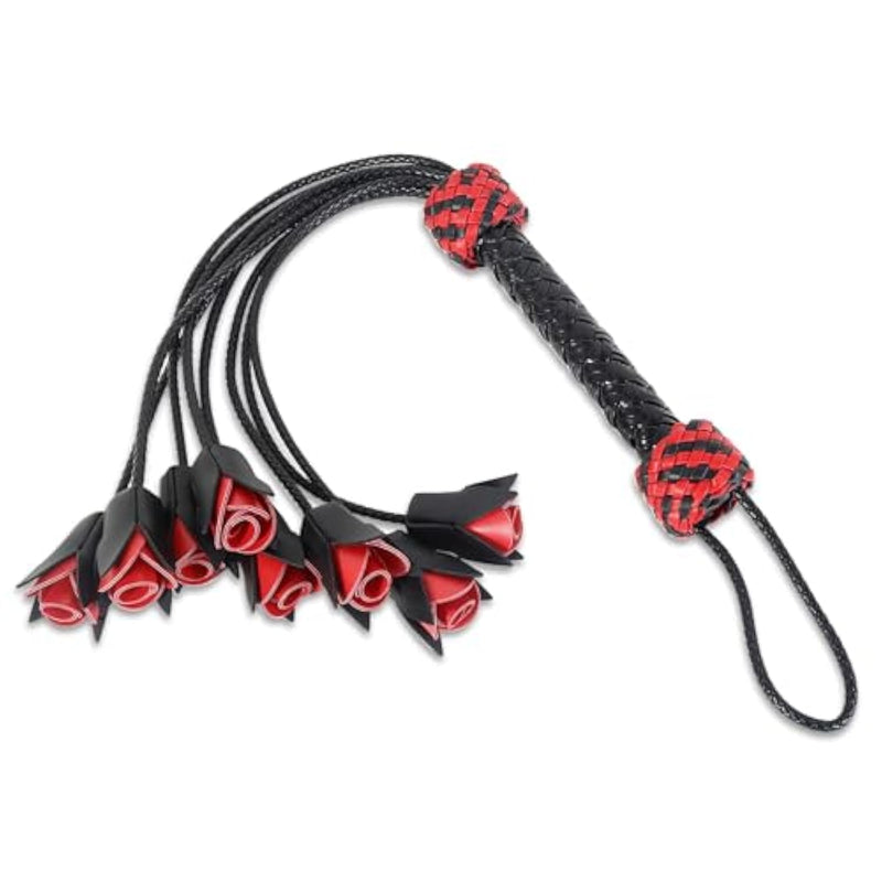 Rose Leather Sex Whip Black Red Spanking Bdsm Paddle Toys Fetish Accessories For Adult Sm Cosplay Games
