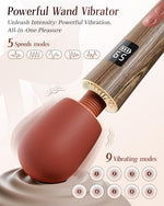 Sex Toys Vibrator Wand Dildo - Sex Toy for Women Clitoral G Spot Stimulation, Allovü Erotic Massager with 9 Powerful Vibrations, USB Rechargeable Waterproof for Female Couples Nipple Weight Sex Toys