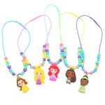 Princess Necklace Activity Kit for Kids with Beads, Charms, Strings & Storage Case