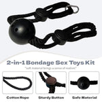 Rope Handcuffs Ball Gag Bdsm Bondage Sex Restraint Wrist Cuffs Cotton Handmade Rope Adjustable Sm Game Toys For Adult Women Men