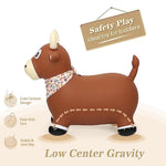 Bouncy Bull Farm Animal Hopping Toys For 1 2 Year Old Boy Gifts, Ride On Toddler Brown Cow Hopper, Kids Inflatable Jumping Horse, Outdoor Indoor Rubber Bouncer For 3 4 Yr Girl Birthday