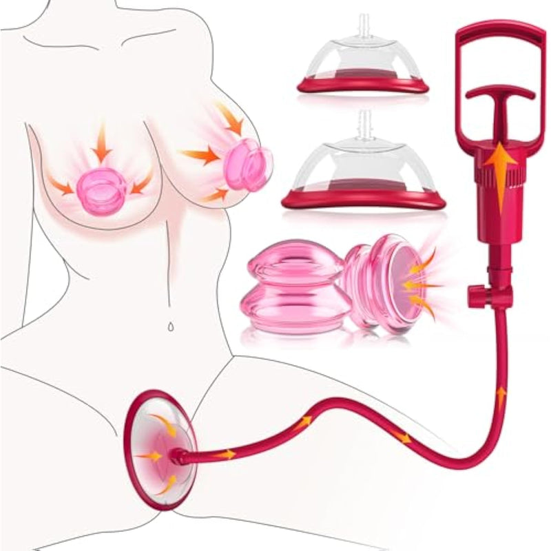 Pussy Pump Nipple Pump Set Women Sex Toys, Vagina Pump Clitoral Pussy Sucker Sexual Pleasure Tools For Women With 4 Strong Suction Cups,Bdsm Nipple Sucking Toys Include 2 Pussy Cups & 2 Nipple Cups
