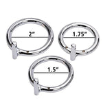 Metal Penis Annulus Cage Padlock - Chrome Plated Stainless Steel Chastity Device Cock Cage For Men Fits Most Of Size Adult Male Sex Toy (1.5" Base Ring, Silver)