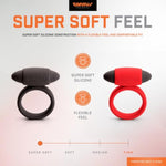 Super Soft Waterproof C-Ring with Removable Vibrating Bullet for Couples